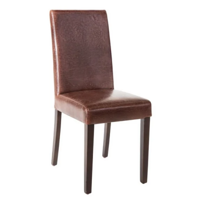 Hiro Faux Leather Dining Chair - Antique Brown