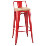 Bold Stacking High Stool with Wood Seat