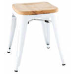 Bold Stacking Low Stool with Wood Seat Pad
