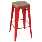 Bold Stacking High Stool with Wood Seat