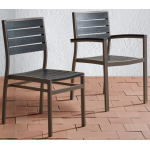 Sonia Black Faux Wood Outdoor Restaurant Chair