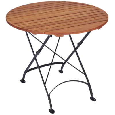 Lily Outdoor Wooden Folding Round Restaurant Table