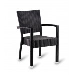 Tento Black Weave Outdoor Restaurant Chair